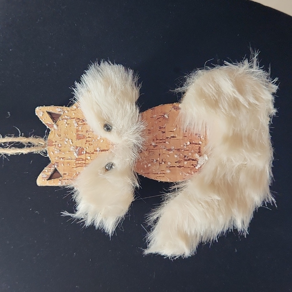 Fox Christmas Ornament, lightweight faux fur